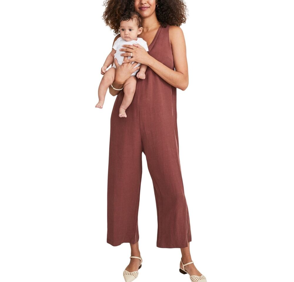 Hatch Chic Brick Back In The Game Nursing Jumpsuit Size 0